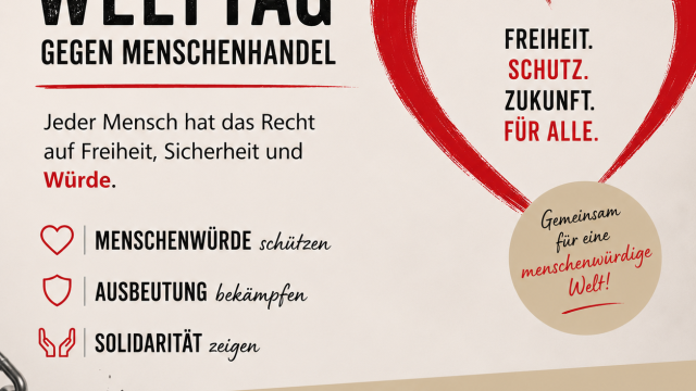 Internationaler Tag gegen Menschenhandel - Heute findet der Welttag gegen Menschenhandel statt.